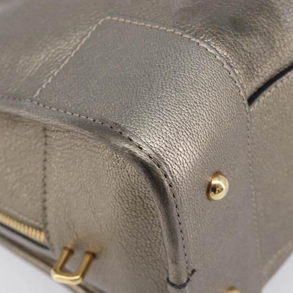 LOEWE Amazona 28 Hand Bag Leather Gold Auth 207475V