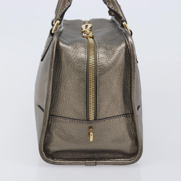 LOEWE Amazona 28 Hand Bag Leather Gold Auth 207475V