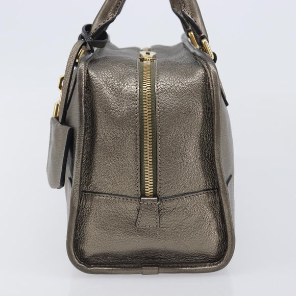 LOEWE Amazona 28 Hand Bag Leather Gold Auth 207475V
