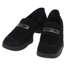 GUCCI Loafers Suede 25.5 cm Black Silver Auth 207479V-1