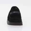 GUCCI Loafers Suede 25.5 cm Black Silver Auth 207479V-11