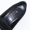 GUCCI Loafers Suede 25.5 cm Black Silver Auth 207479V-14