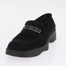 GUCCI Loafers Suede 25.5 cm Black Silver Auth 207479V-20