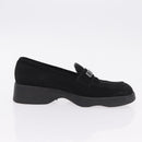 GUCCI Loafers Suede 25.5 cm Black Silver Auth 207479V-22