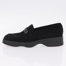 GUCCI Loafers Suede 25.5 cm Black Silver Auth 207479V-23