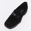 GUCCI Loafers Suede 25.5 cm Black Silver Auth 207479V-24