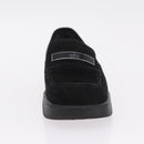 GUCCI Loafers Suede 25.5 cm Black Silver Auth 207479V-29