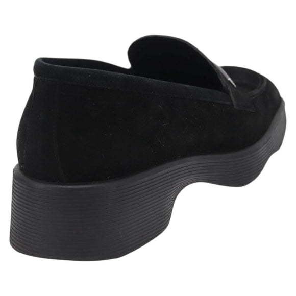 GUCCI Loafers Suede 25.5 cm Black Silver Auth 207479V