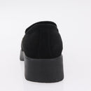 GUCCI Loafers Suede 25.5 cm Black Silver Auth 207479V-30