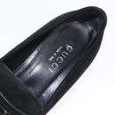 GUCCI Loafers Suede 25.5 cm Black Silver Auth 207479V-32
