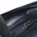 GUCCI Loafers Suede 25.5 cm Black Silver Auth 207479V-33