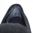 GUCCI Loafers Suede 25.5 cm Black Silver Auth 207479V-35