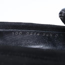 GUCCI Loafers Suede 25.5 cm Black Silver Auth 207479V-37