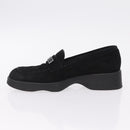 GUCCI Loafers Suede 25.5 cm Black Silver Auth 207479V-5
