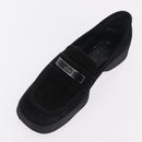 GUCCI Loafers Suede 25.5 cm Black Silver Auth 207479V-6