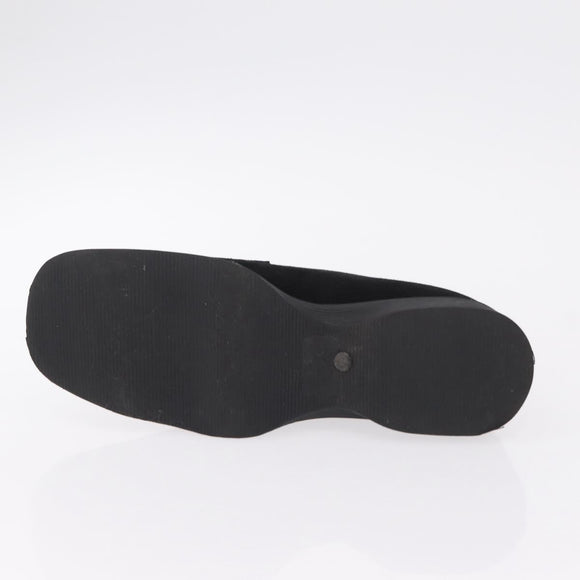 GUCCI Loafers Suede 25.5 cm Black Silver Auth 207479V
