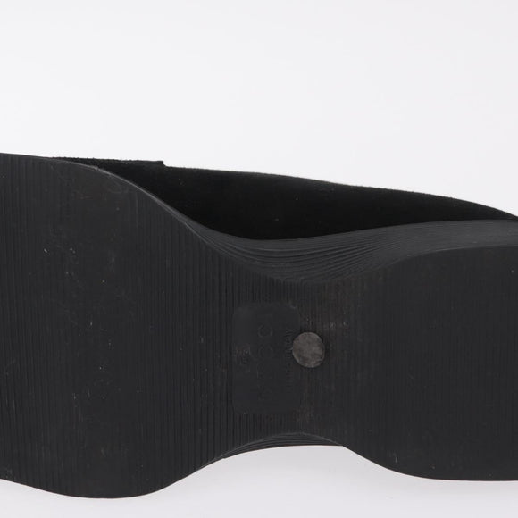 GUCCI Loafers Suede 25.5 cm Black Silver Auth 207479V