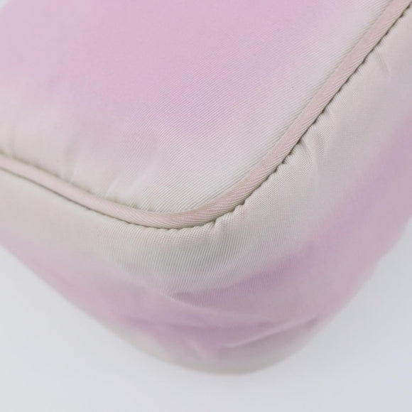 PRADA Accessory Pouch Nylon Pink Silver Auth 207483