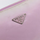 PRADA Accessory Pouch Nylon Pink Silver Auth 207483-19