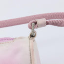 PRADA Accessory Pouch Nylon Pink Silver Auth 207483-21