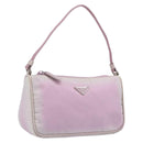PRADA Accessory Pouch Nylon Pink Silver Auth 207483-1