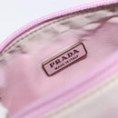 PRADA Accessory Pouch Nylon Pink Silver Auth 207483-22