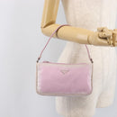 PRADA Accessory Pouch Nylon Pink Silver Auth 207483-25