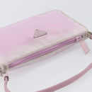 PRADA Accessory Pouch Nylon Pink Silver Auth 207483-7