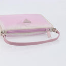 PRADA Accessory Pouch Nylon Pink Silver Auth 207483-8