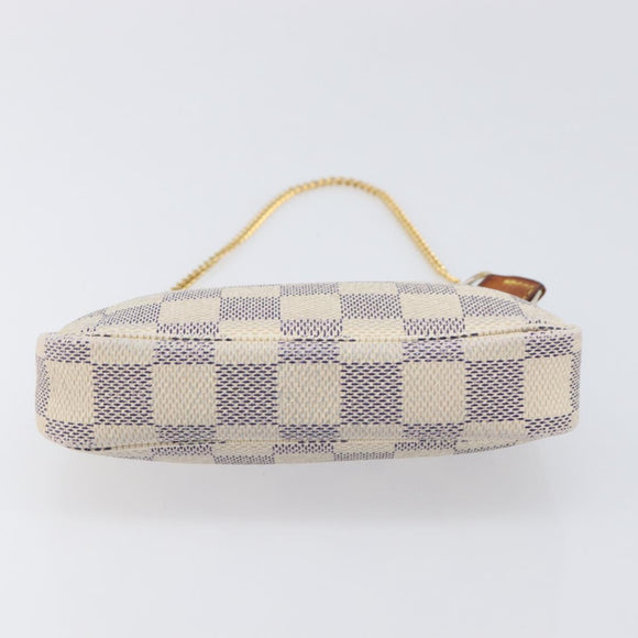 LOUIS VUITTON Damier Azur Mini Pochette Accessoires Pouch N63005 LV Auth 207484