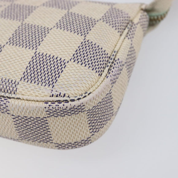 LOUIS VUITTON Damier Azur Mini Pochette Accessoires Pouch N63005 LV Auth 207484