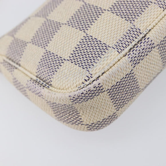 LOUIS VUITTON Damier Azur Mini Pochette Accessoires Pouch N63005 LV Auth 207484