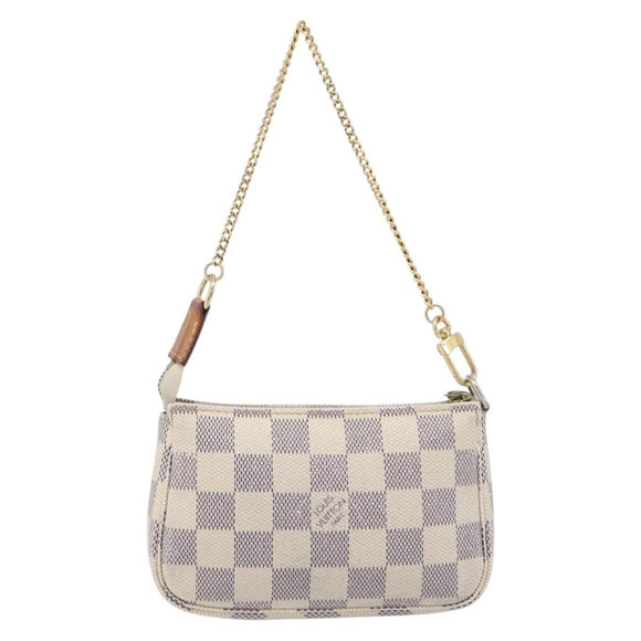 LOUIS VUITTON Damier Azur Mini Pochette Accessoires Pouch N63005 LV Auth 207484