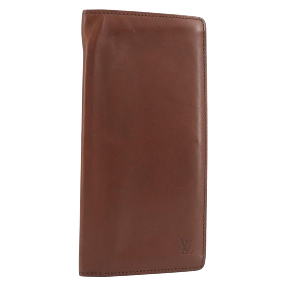 LOUIS VUITTON Portefeuille Braza Long Wallet Calf Skin Brown M61693 Auth 207485V