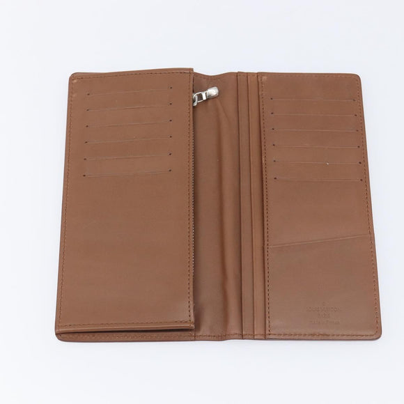 LOUIS VUITTON Portefeuille Braza Long Wallet Calf Skin Brown M61693 Auth 207485V