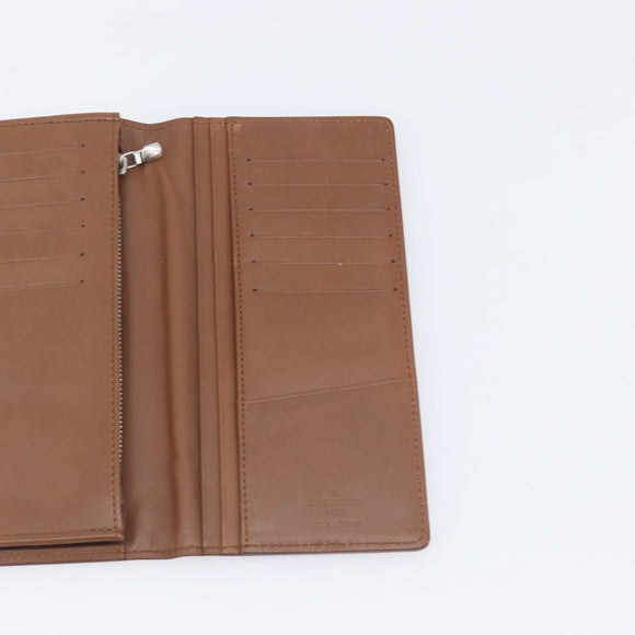 LOUIS VUITTON Portefeuille Braza Long Wallet Calf Skin Brown M61693 Auth 207485V