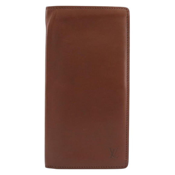 LOUIS VUITTON Portefeuille Braza Long Wallet Calf Skin Brown M61693 Auth 207485V