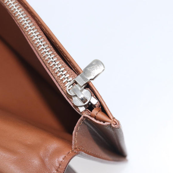 LOUIS VUITTON Portefeuille Braza Long Wallet Calf Skin Brown M61693 Auth 207485V