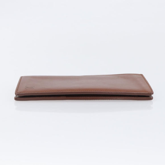 LOUIS VUITTON Portefeuille Braza Long Wallet Calf Skin Brown M61693 Auth 207485V