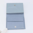 PRADA Compact Wallet Nylon Light Blue Silver Auth 207486A-18