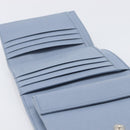 PRADA Compact Wallet Nylon Light Blue Silver Auth 207486A-23