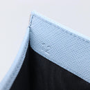 PRADA Compact Wallet Nylon Light Blue Silver Auth 207486A-11