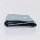 PRADA Compact Wallet Nylon Light Blue Silver Auth 207486A-4