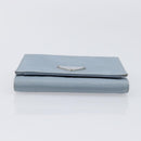 PRADA Compact Wallet Nylon Light Blue Silver Auth 207486A-6