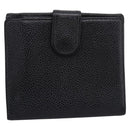 CHANEL Wallet Caviar Skin Black Gold CC Auth 207488-2