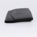 CHANEL Wallet Caviar Skin Black Gold CC Auth 207488-3