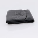 CHANEL Wallet Caviar Skin Black Gold CC Auth 207488-4