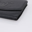 CHANEL Wallet Caviar Skin Black Gold CC Auth 207488-7