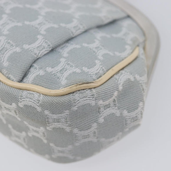 CELINE Macadam Canvas Coin Purse Gray Silver Auth 207489A