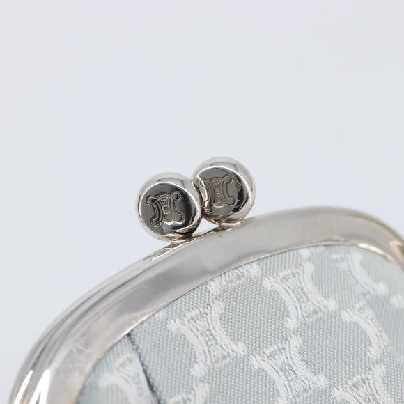 CELINE Macadam Canvas Coin Purse Gray Silver Auth 207489A